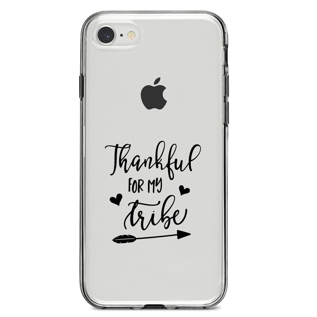 Thankful for My Tribe Clear Shockproof iPhone Case, view 5