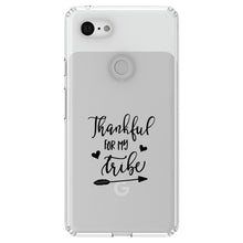 DistinctInk® Clear Shockproof Hybrid Case for Apple iPhone / Samsung Galaxy / Google Pixel - Thankful for My Tribe