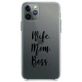 Wife. Mom. Boss Clear Shockproof iPhone Case