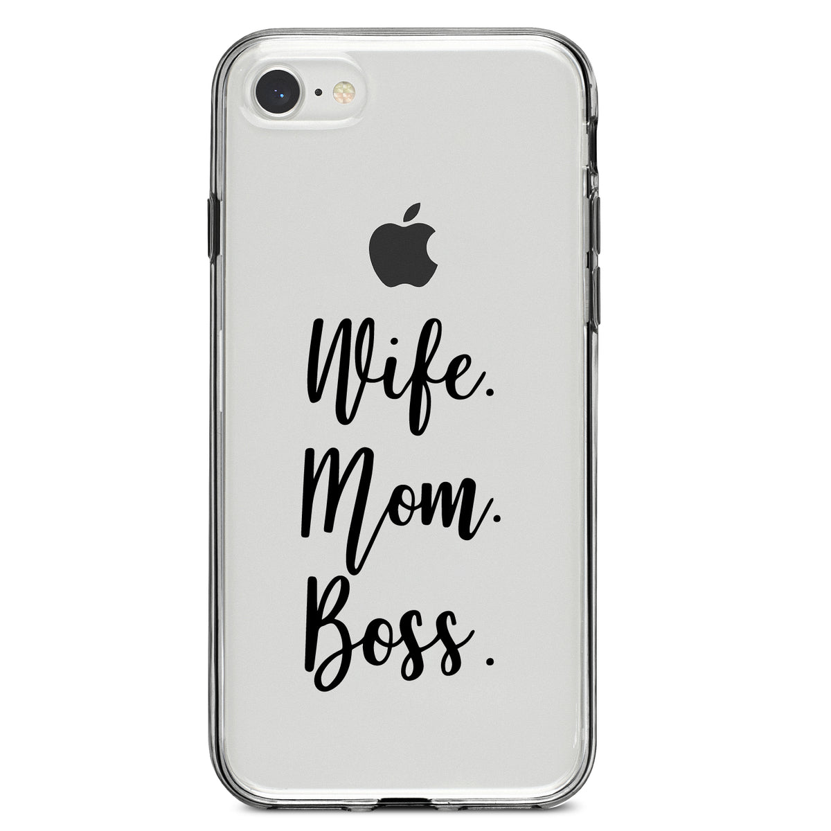 Wife. Mom. Boss Clear Shockproof iPhone Case, view 5