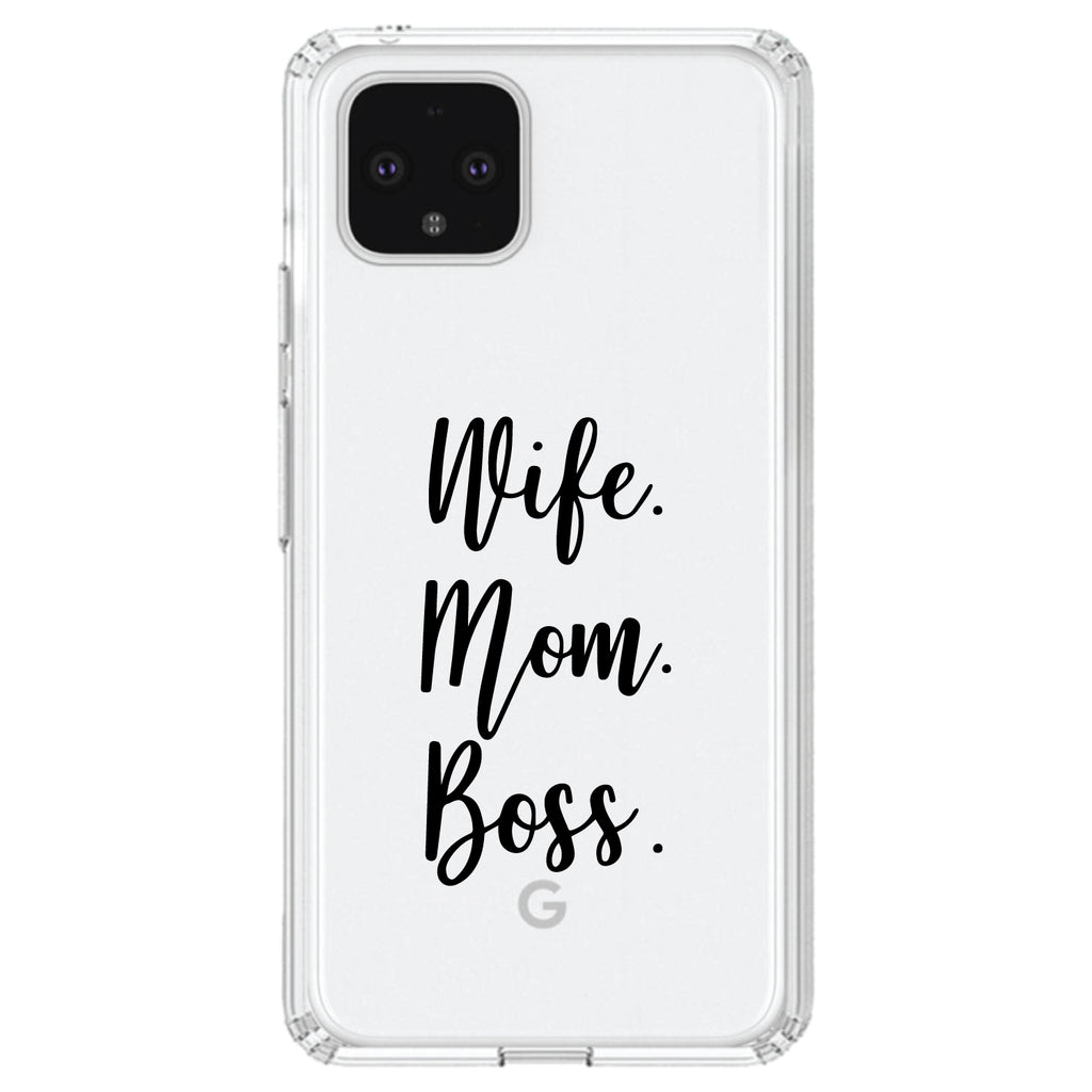 Wife. Mom. Boss Clear Shockproof iPhone Case, view 24