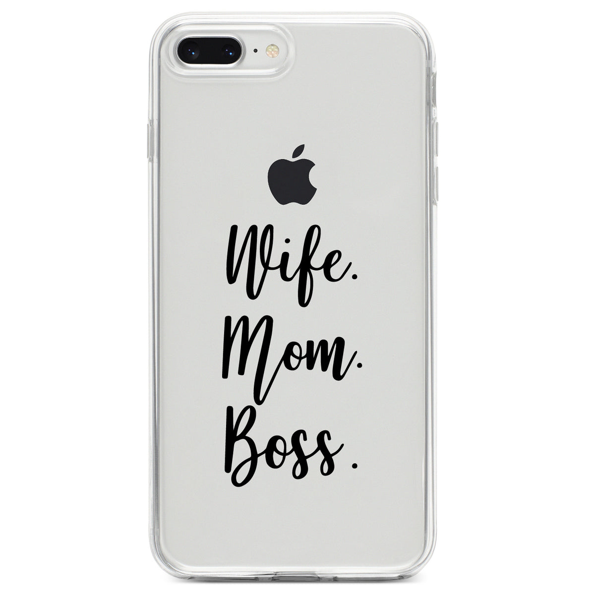 Wife. Mom. Boss Clear Shockproof iPhone Case, view 6