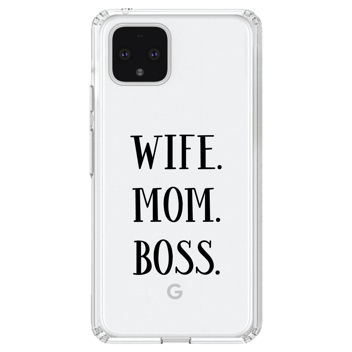 Wife. Mom. Boss. (Serif) Clear Shockproof iPhone Case, view 23