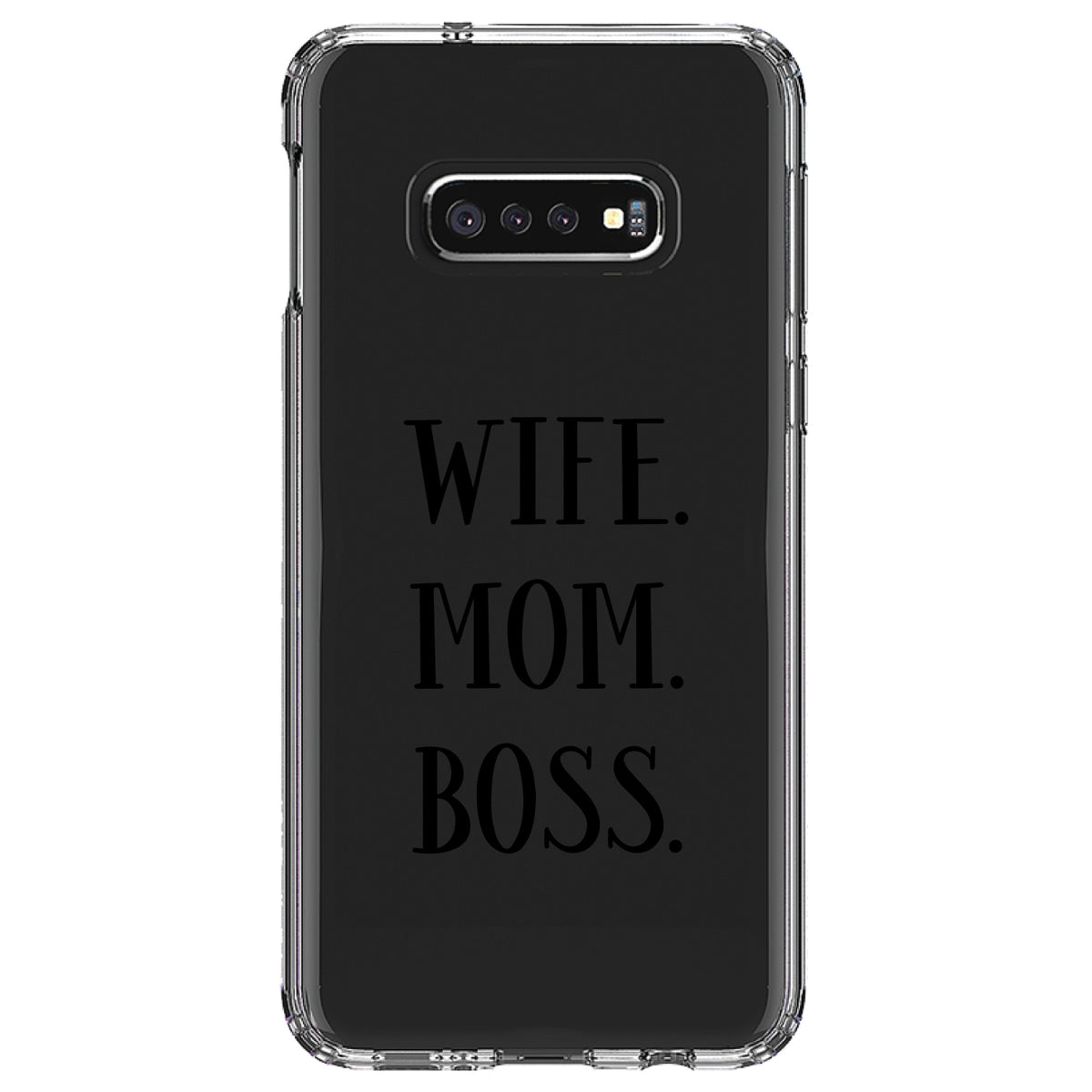 Wife. Mom. Boss. (Serif) Clear Shockproof iPhone Case, view 18