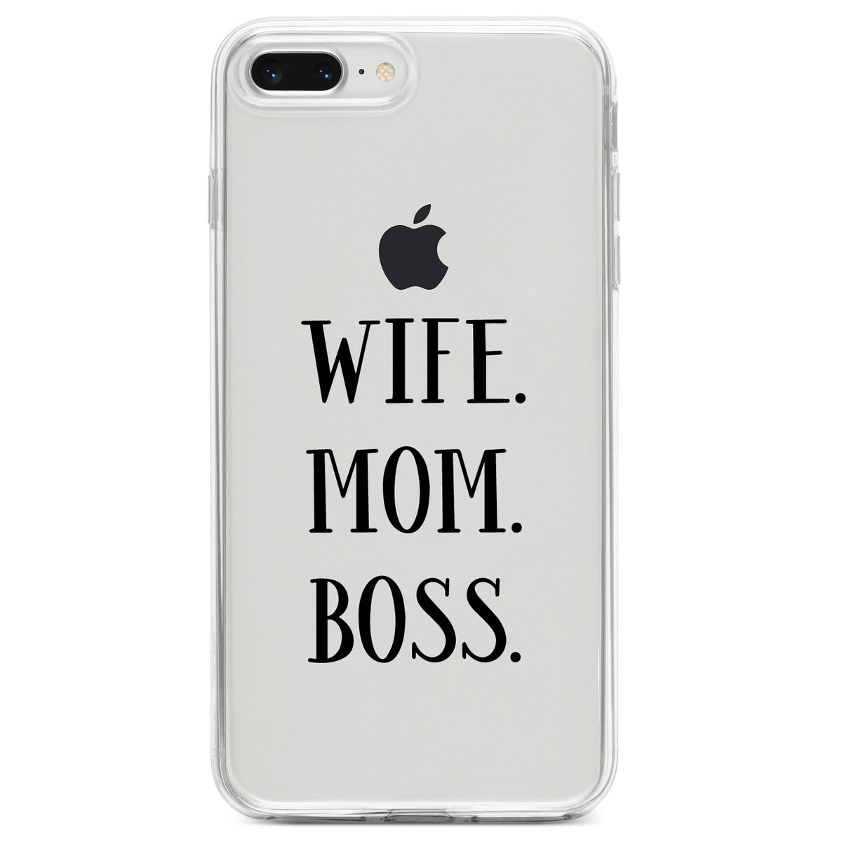 Wife. Mom. Boss. (Serif) Clear Shockproof iPhone Case, view 6