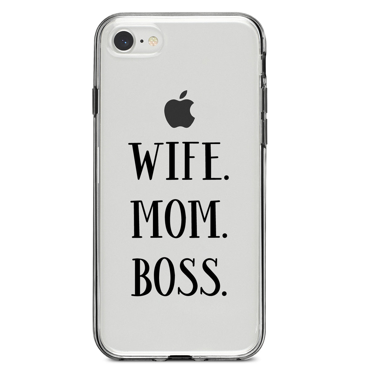 Wife. Mom. Boss. (Serif) Clear Shockproof iPhone Case, view 5