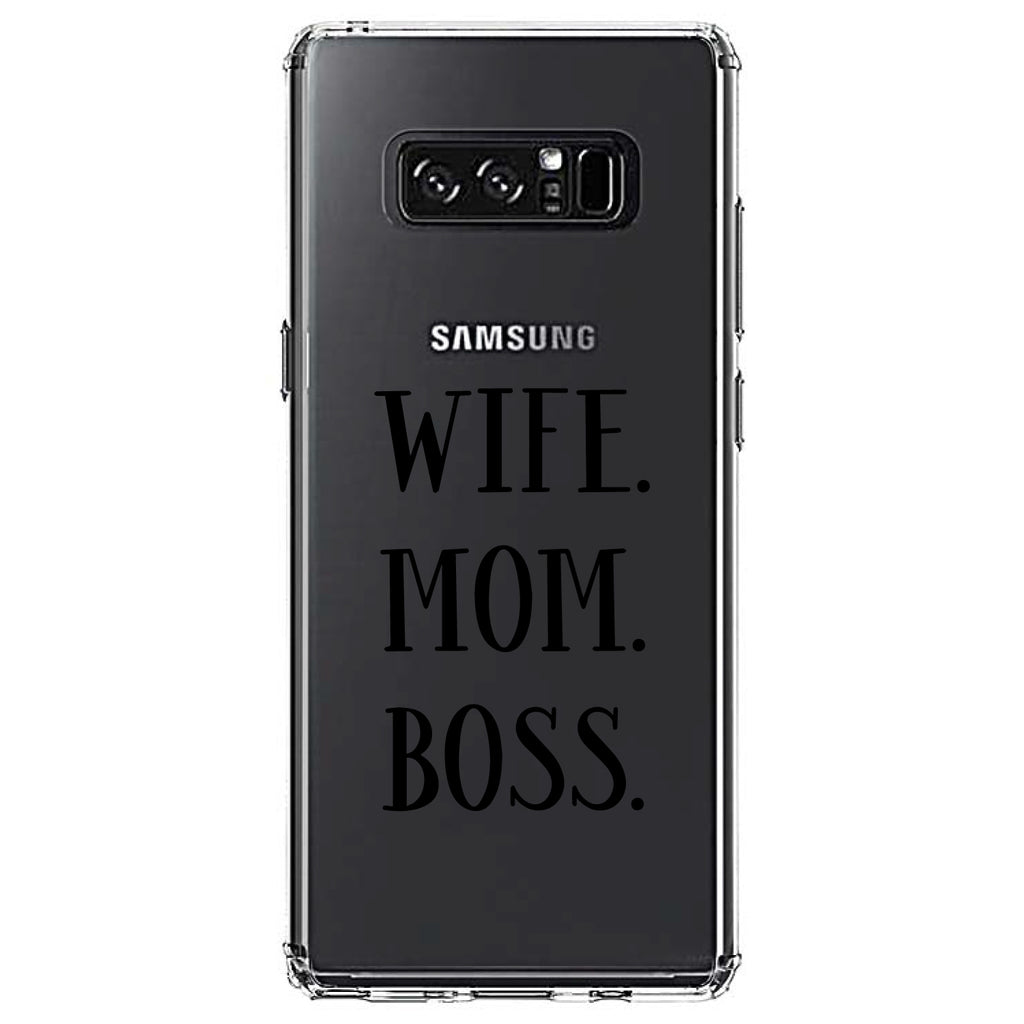 Wife. Mom. Boss. (Serif) Clear Shockproof iPhone Case, view 12