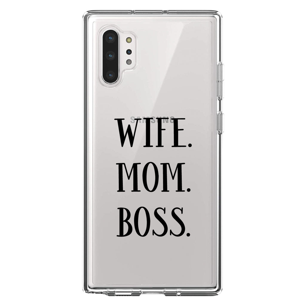 Wife. Mom. Boss. (Serif) Clear Shockproof iPhone Case, view 10