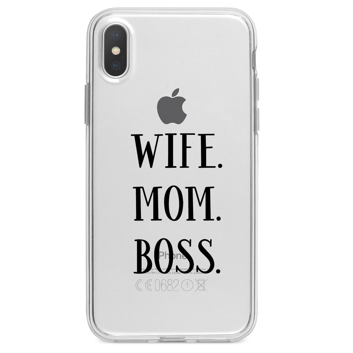 Wife. Mom. Boss. (Serif) Clear Shockproof iPhone Case, view 2