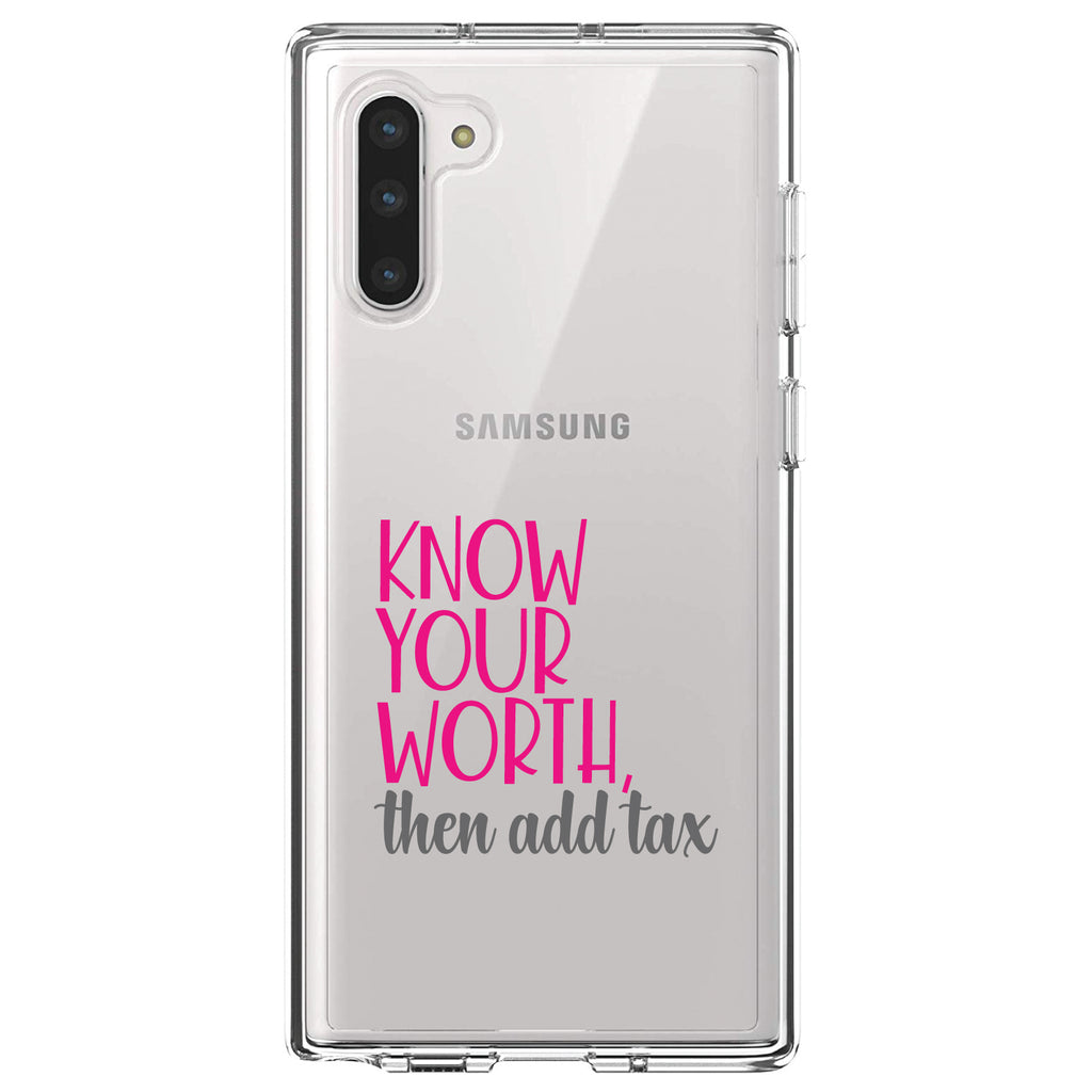 Know Your Worth, Then Add Tax Clear Shockproof iPhone Case, view 9