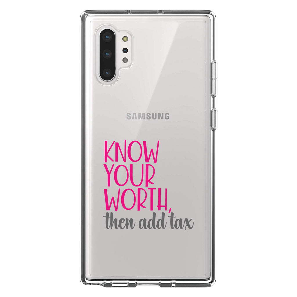 Know Your Worth, Then Add Tax Clear Shockproof iPhone Case, view 10