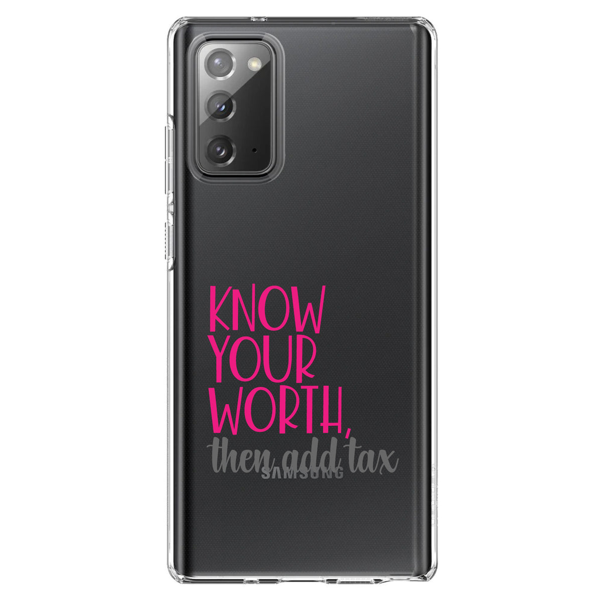Know Your Worth, Then Add Tax Clear Shockproof iPhone Case, view 7