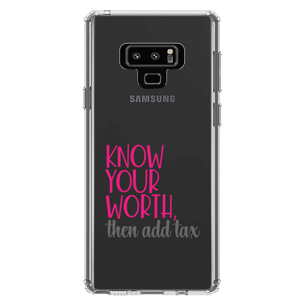 Know Your Worth, Then Add Tax Clear Shockproof iPhone Case, view 11