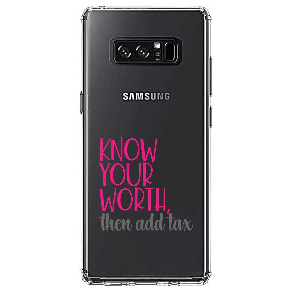Know Your Worth, Then Add Tax Clear Shockproof iPhone Case, view 12