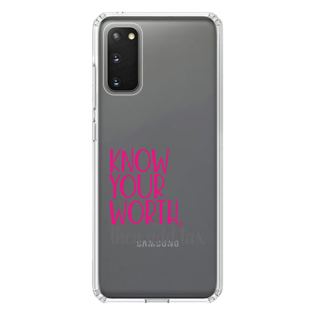 Know Your Worth, Then Add Tax Clear Shockproof iPhone Case, view 15