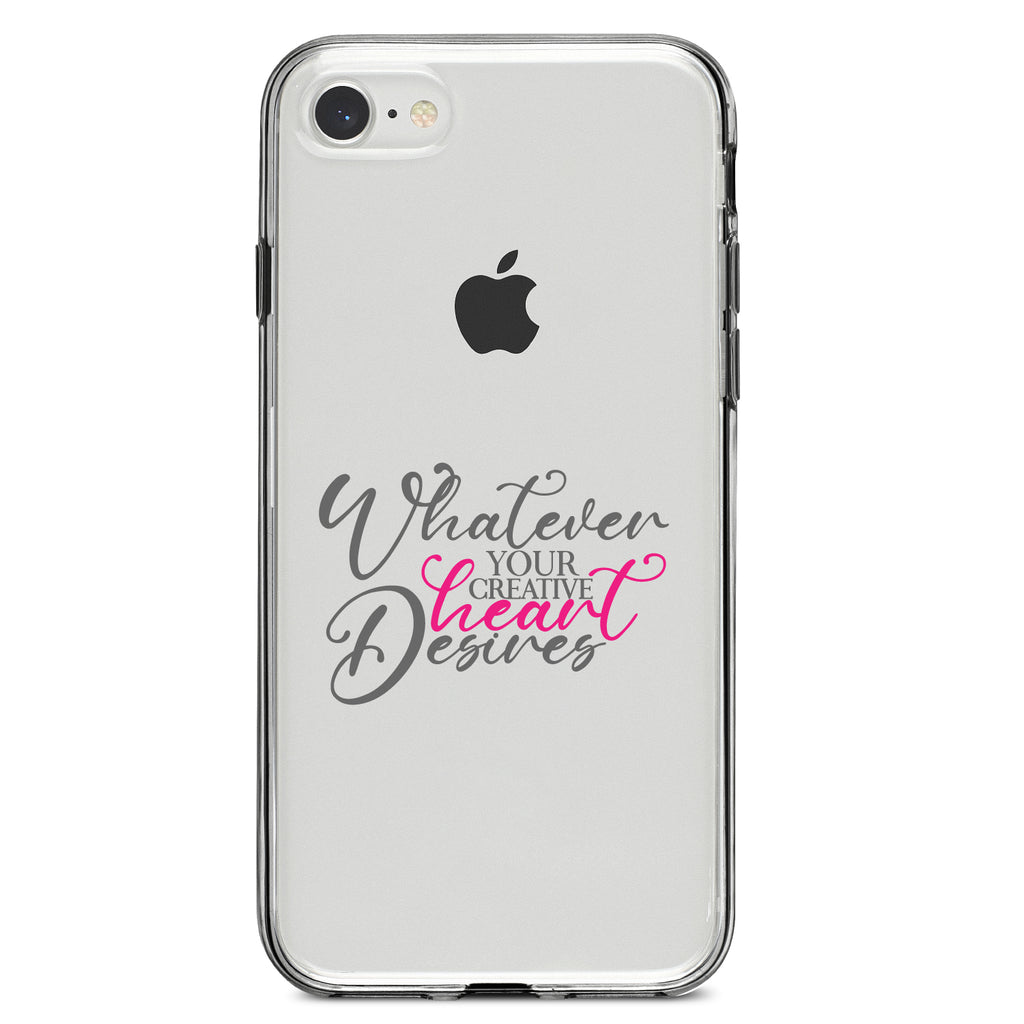 Whatever Your Creative Heart Desires Clear Shockproof iPhone Case, view 5