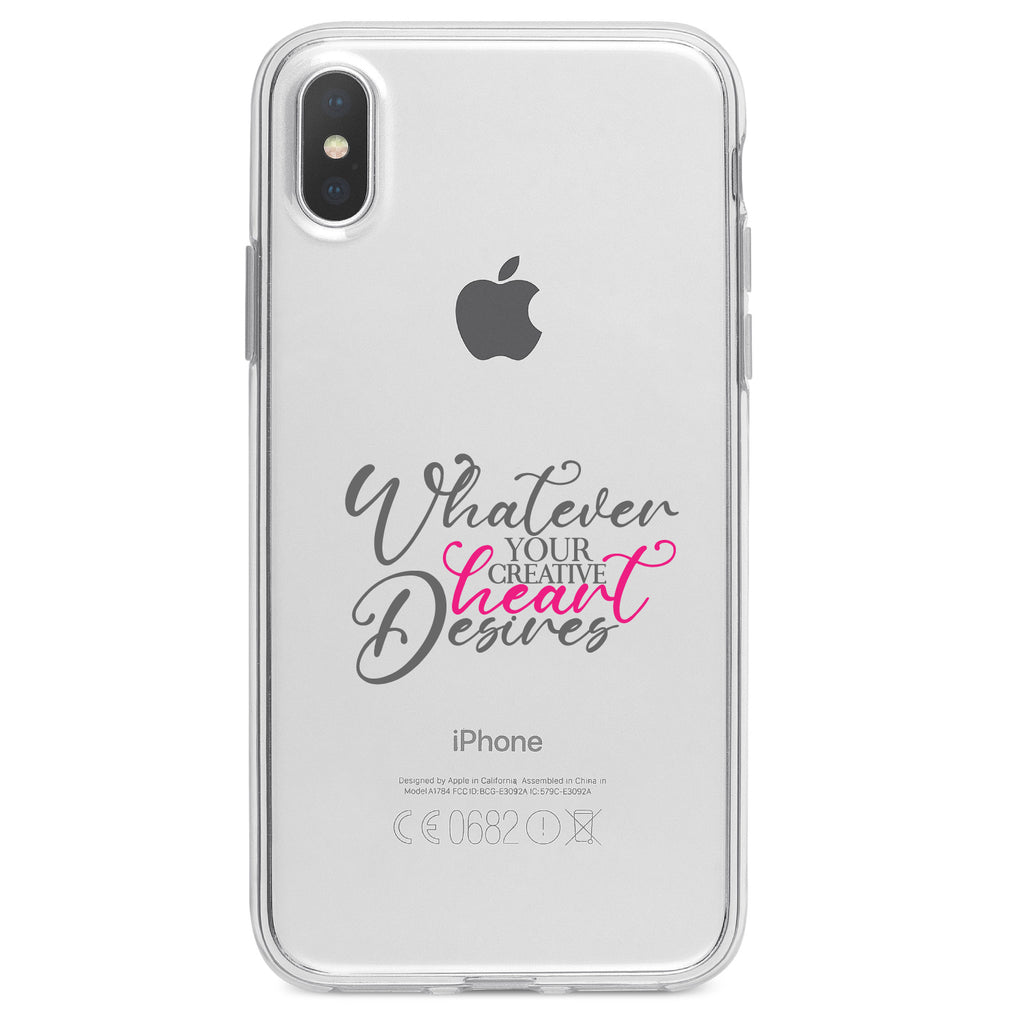Whatever Your Creative Heart Desires Clear Shockproof iPhone Case, view 4