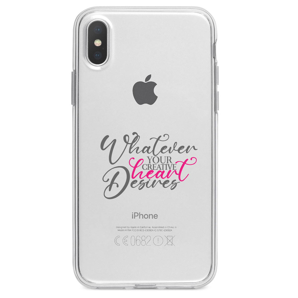 Whatever Your Creative Heart Desires Clear Shockproof iPhone Case, view 4