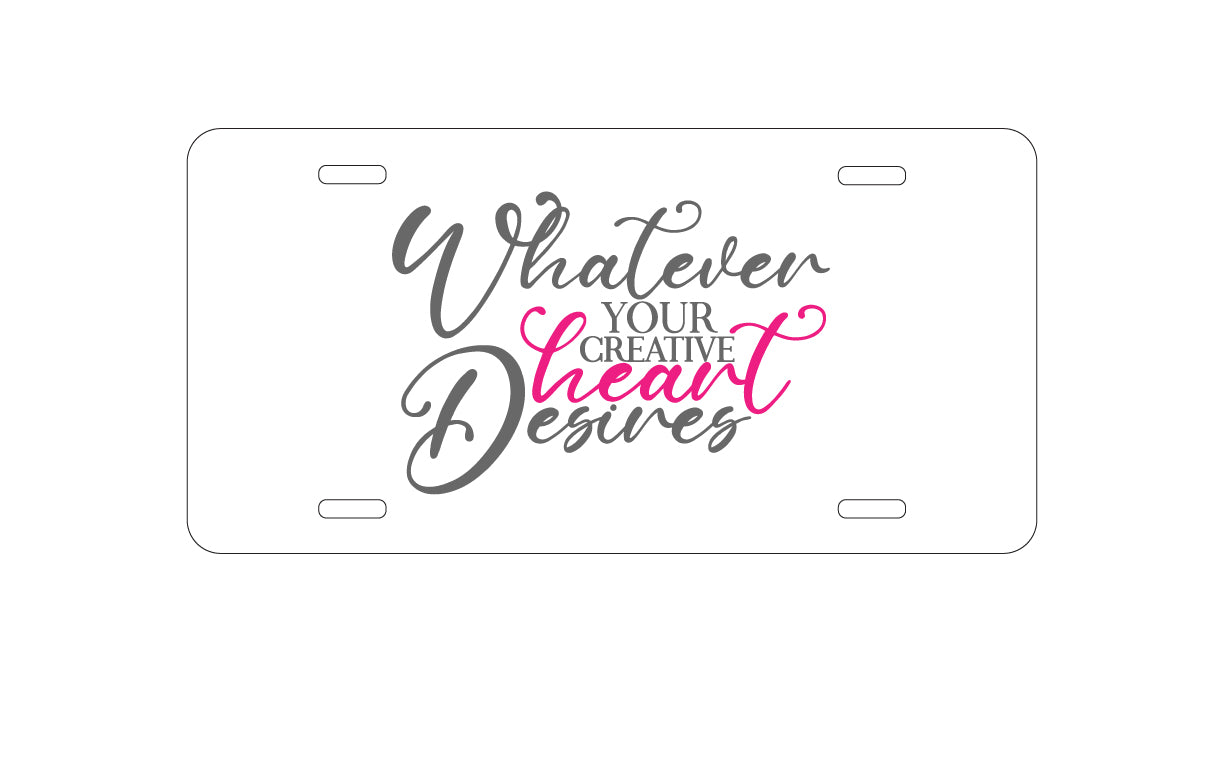 DistinctInk Custom Aluminum Decorative Vanity Front License Plate - Whatever Your Creative Heart Desires