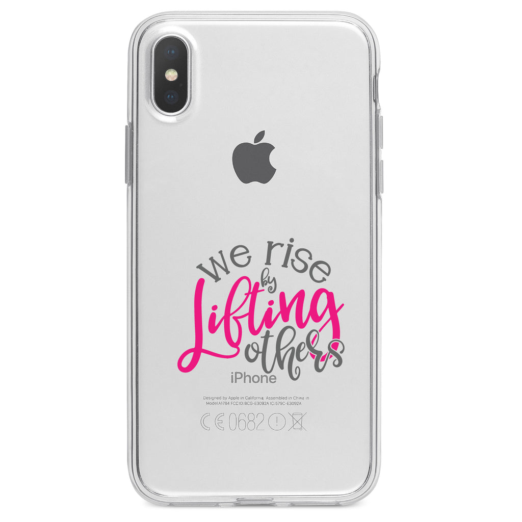 We Rise by Lifting Others Clear Shockproof iPhone Case, view 4