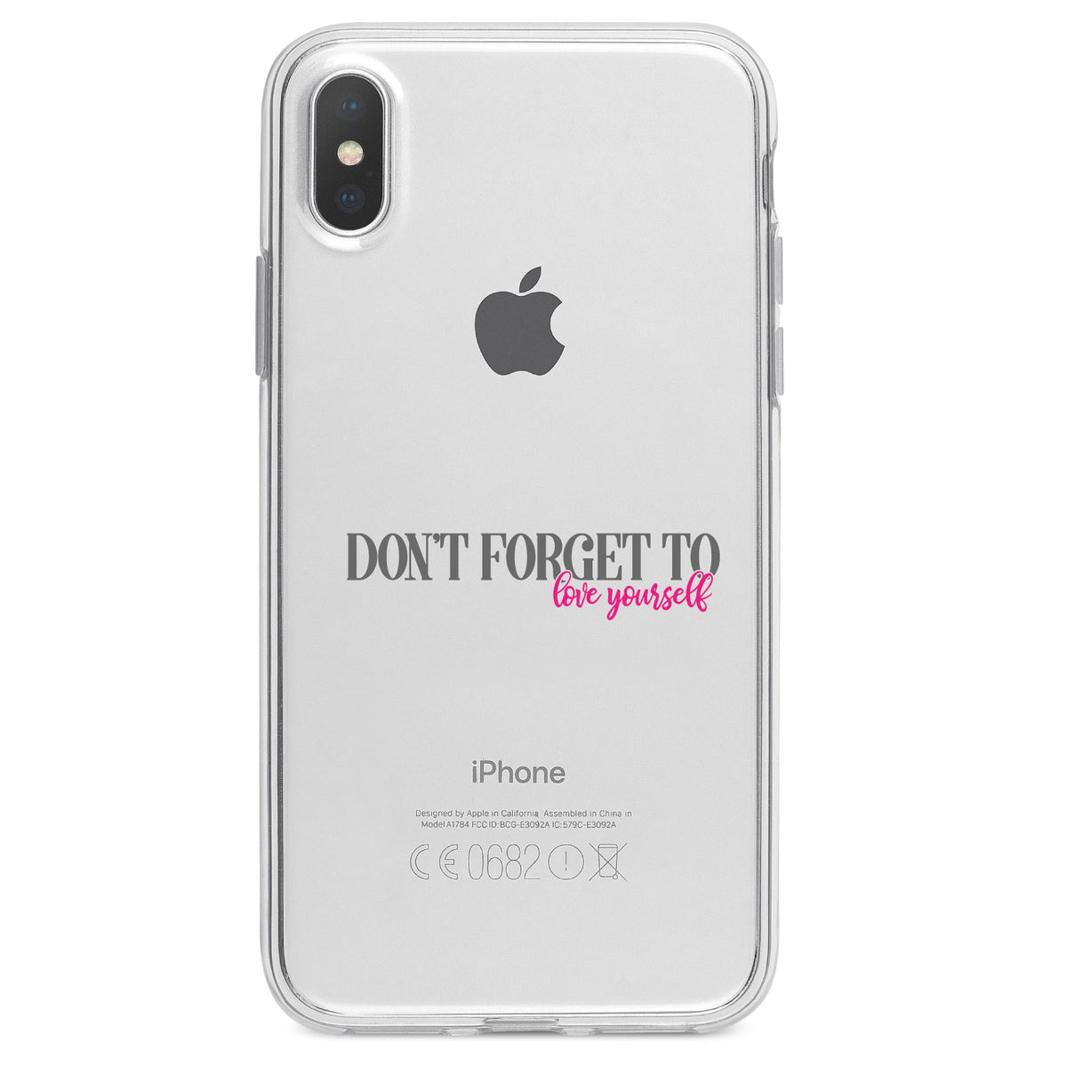 Don't Forget to Love Yourself Clear Shockproof iPhone Case, view 3