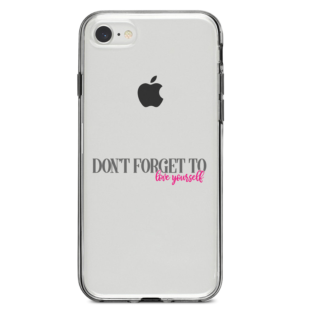 Don't Forget to Love Yourself Clear Shockproof iPhone Case, view 5