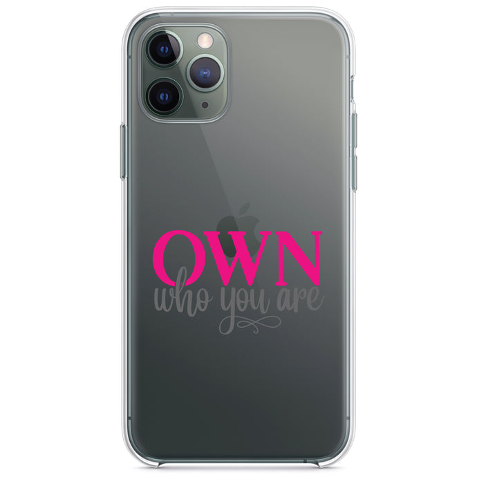 DistinctInk® Clear Shockproof Hybrid Case for Apple iPhone / Samsung Galaxy / Google Pixel - OWN Who Your Are