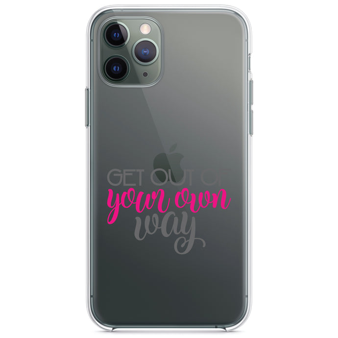 DistinctInk® Clear Shockproof Hybrid Case for Apple iPhone / Samsung Galaxy / Google Pixel - Get Out of Your Own Way