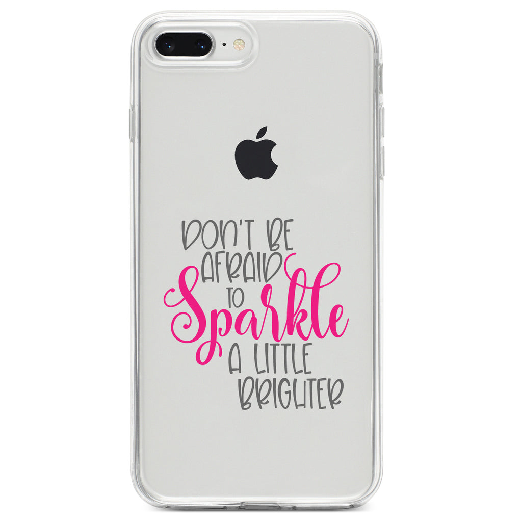 Don't Be Afraid to Sparkle A Little Brighter Clear Shockproof iPhone Case, view 6