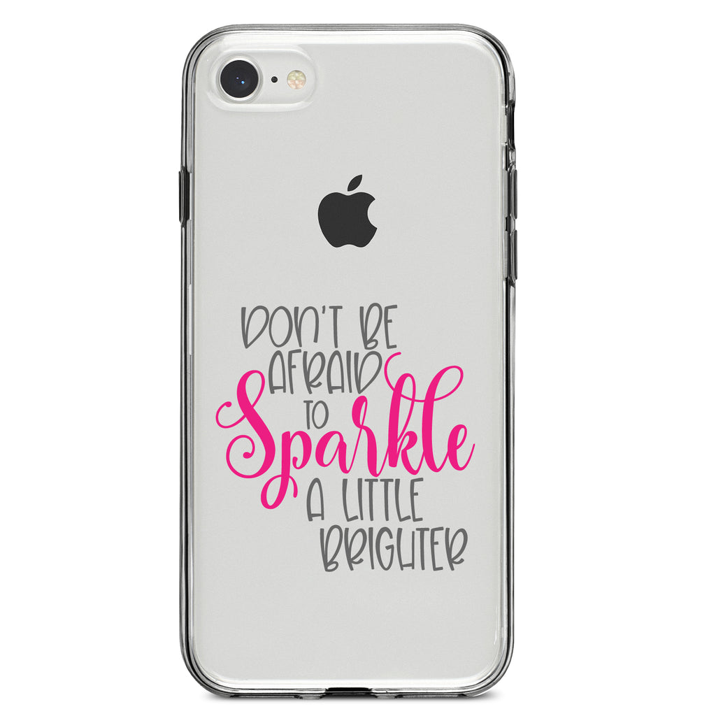 Don't Be Afraid to Sparkle A Little Brighter Clear Shockproof iPhone Case, view 5