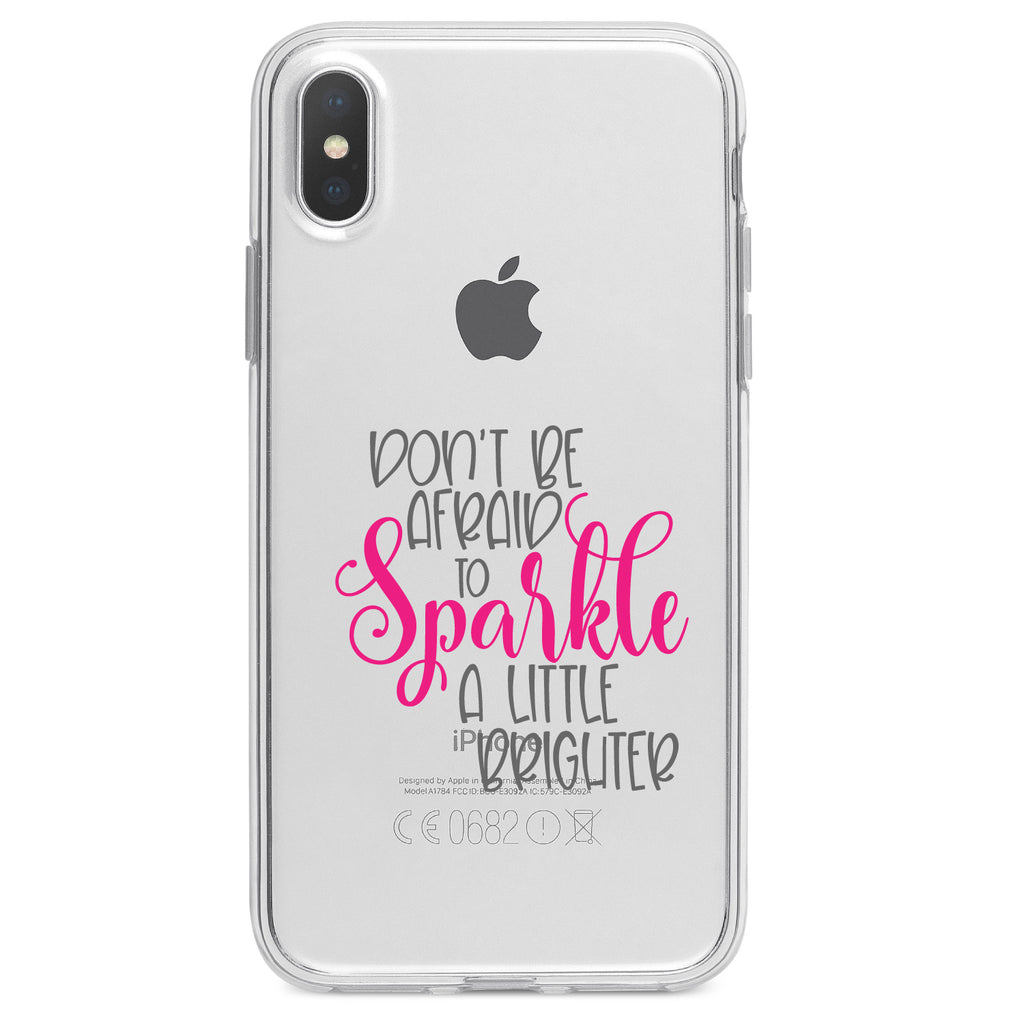 Don't Be Afraid to Sparkle A Little Brighter Clear Shockproof iPhone Case, view 2