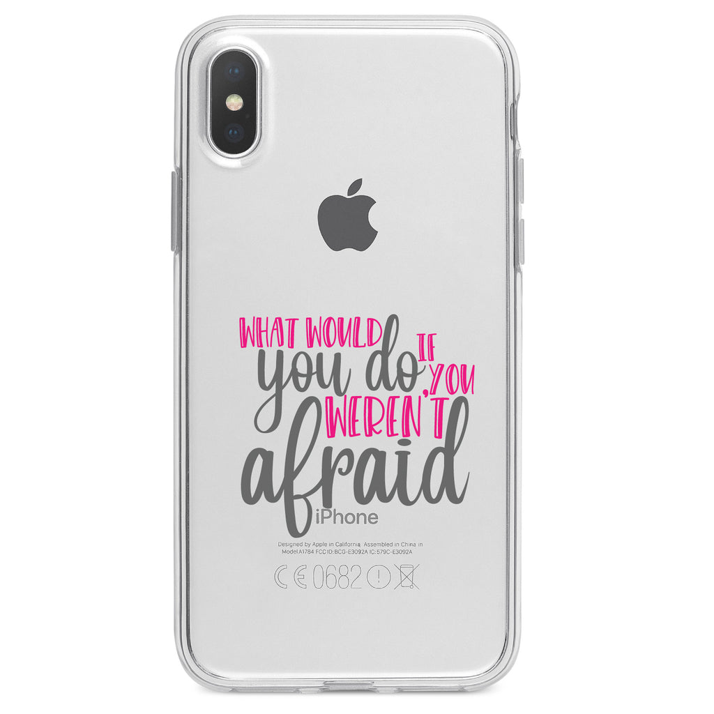 What Would You Do If You Weren't Afraid Clear Shockproof iPhone Case, view 2