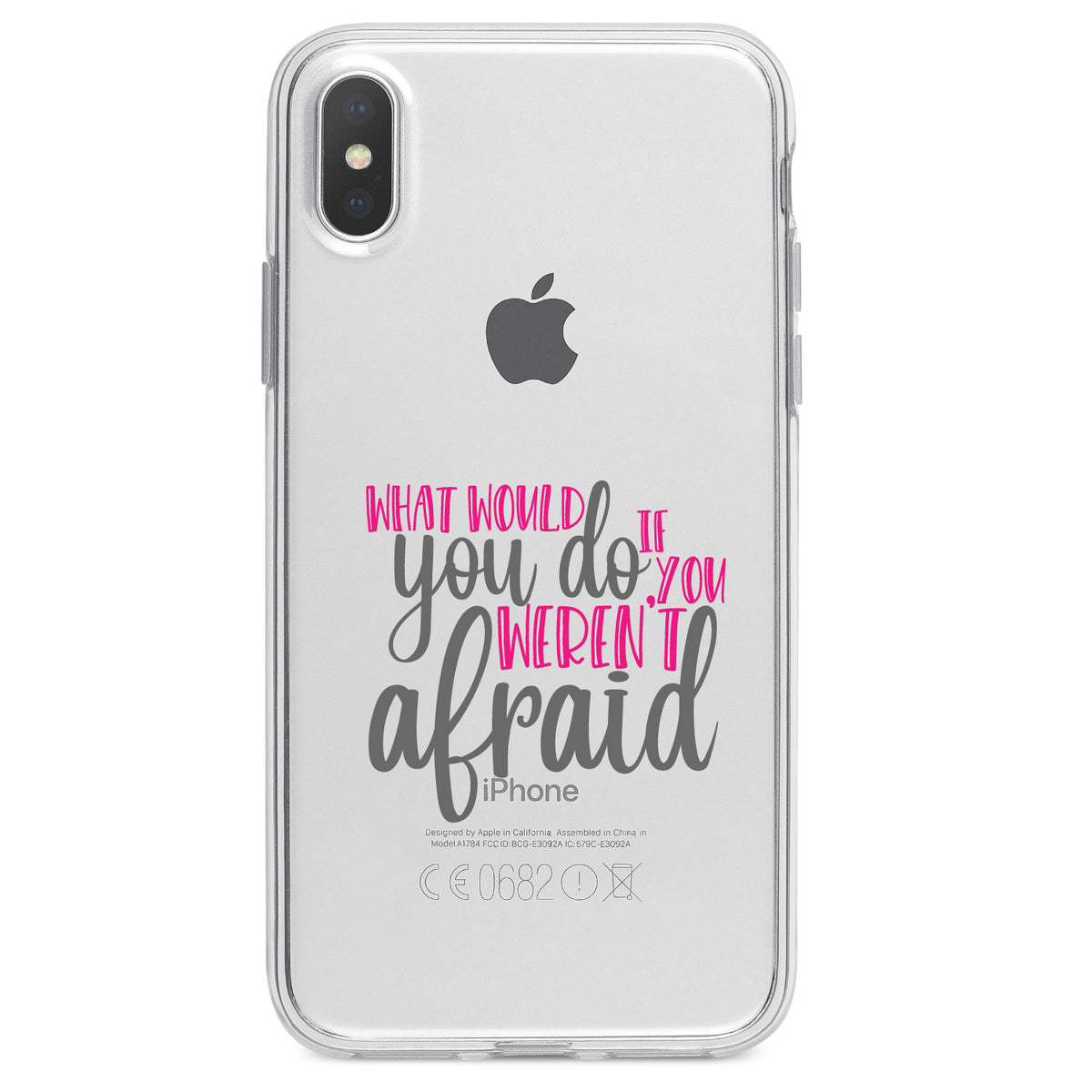 What Would You Do If You Weren't Afraid Clear Shockproof iPhone Case, view 3