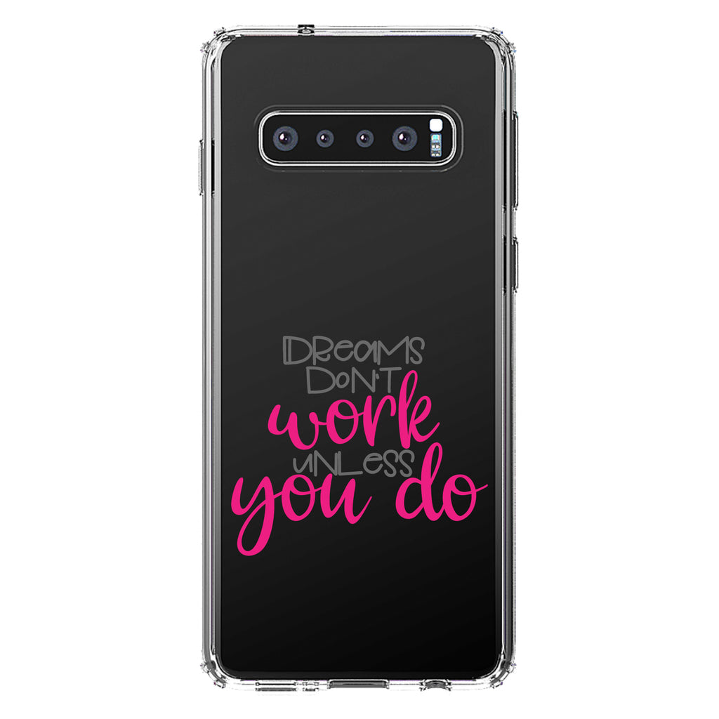 Dreams Don't Work Unless You Do Clear Shockproof iPhone Case, view 17