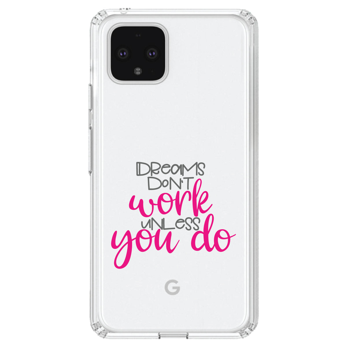 Dreams Don't Work Unless You Do Clear Shockproof iPhone Case, view 24