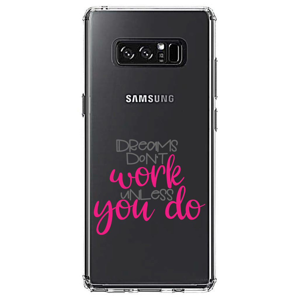 Dreams Don't Work Unless You Do Clear Shockproof iPhone Case, view 12