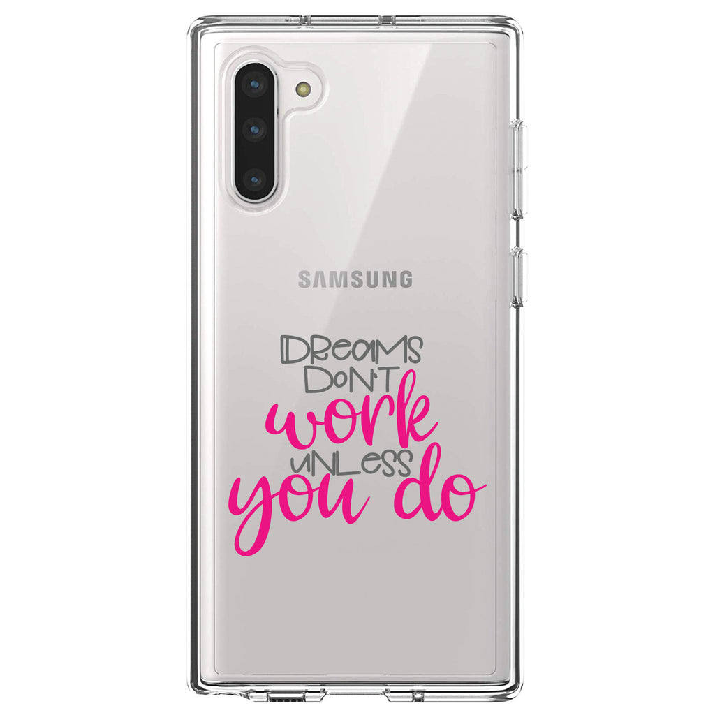 Dreams Don't Work Unless You Do Clear Shockproof iPhone Case, view 9