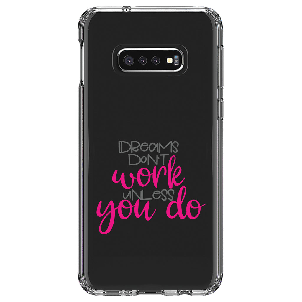 Dreams Don't Work Unless You Do Clear Shockproof iPhone Case, view 18