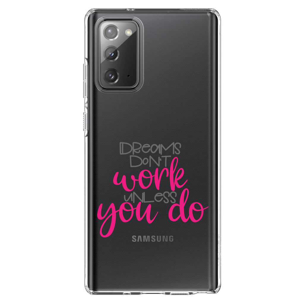 Dreams Don't Work Unless You Do Clear Shockproof iPhone Case, view 7