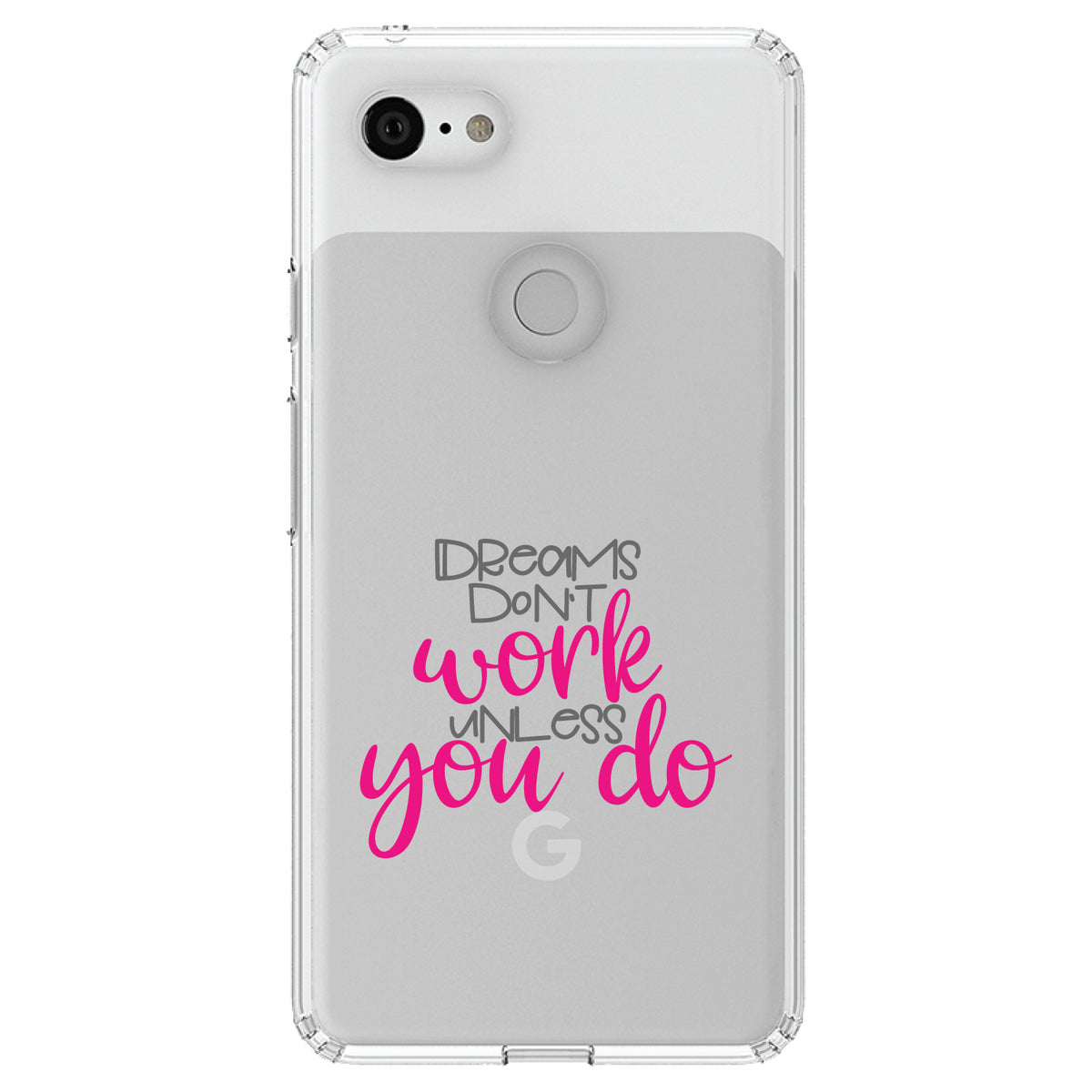 Dreams Don't Work Unless You Do Clear Shockproof iPhone Case, view 21