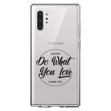 DistinctInk® Clear Shockproof Hybrid Case for Apple iPhone / Samsung Galaxy / Google Pixel - Always Do What You Love - Nurse Life Black