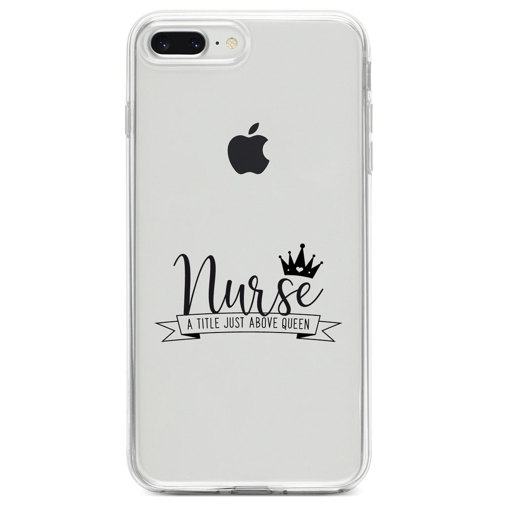 Nurse, Title Just Above Queen, Black Clear Shockproof iPhone Case, view 6