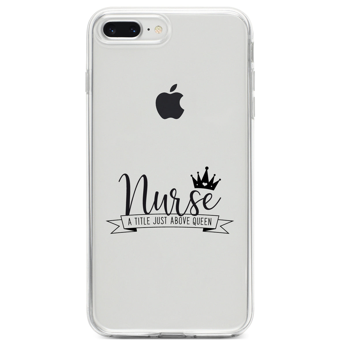 Nurse, Title Just Above Queen, Black Clear Shockproof iPhone Case, view 6