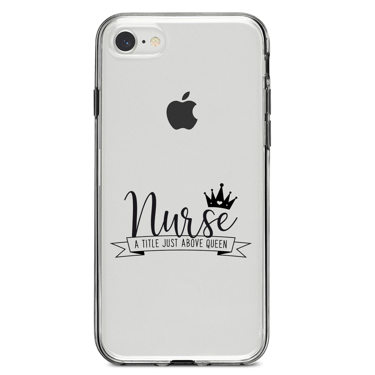 Nurse, Title Just Above Queen, Black Clear Shockproof iPhone Case, view 5