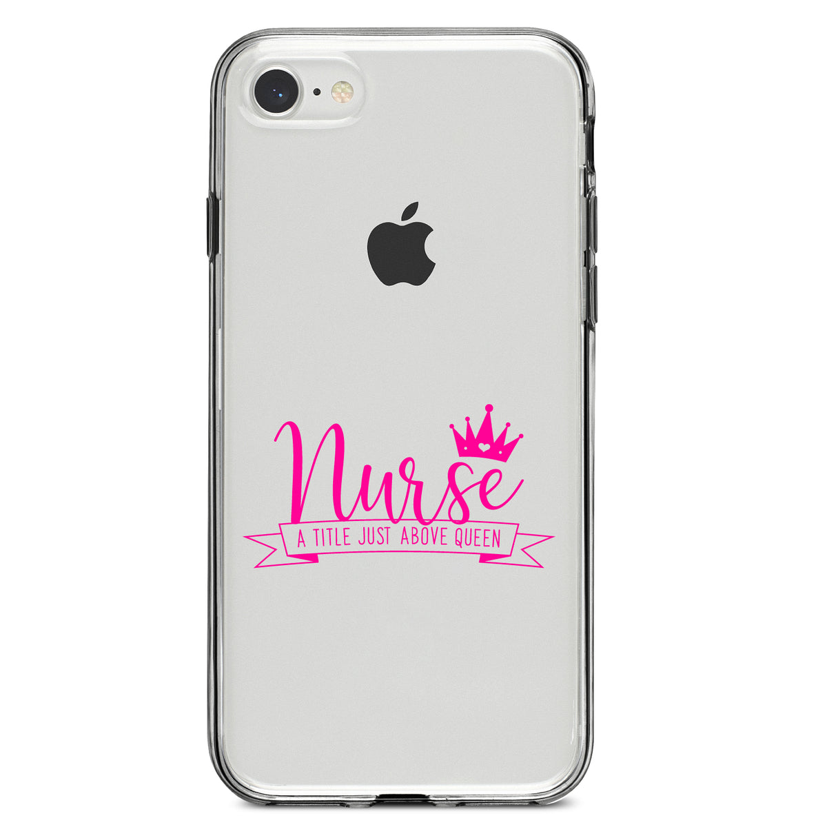 Nurse, Title Just Above Queen, Pink Clear Shockproof iPhone Case, view 5