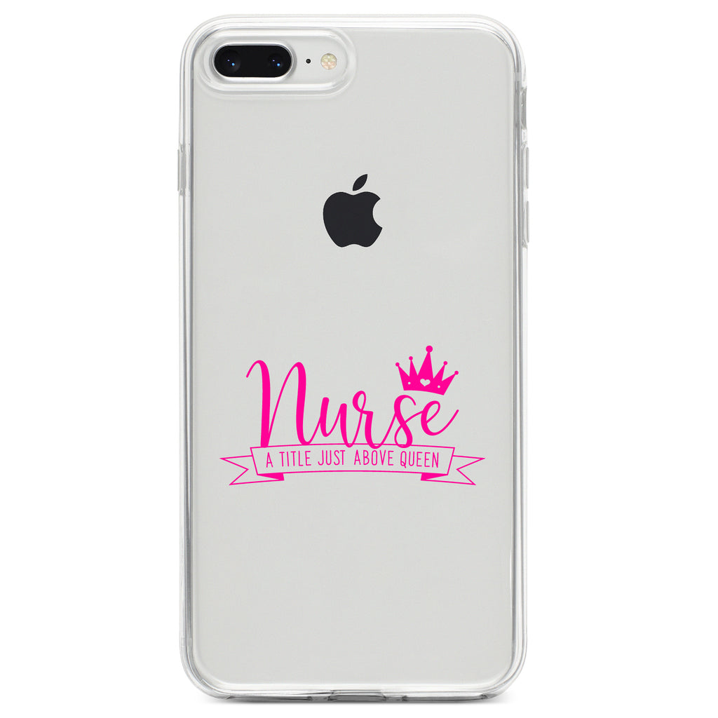 Nurse, Title Just Above Queen, Pink Clear Shockproof iPhone Case, view 6
