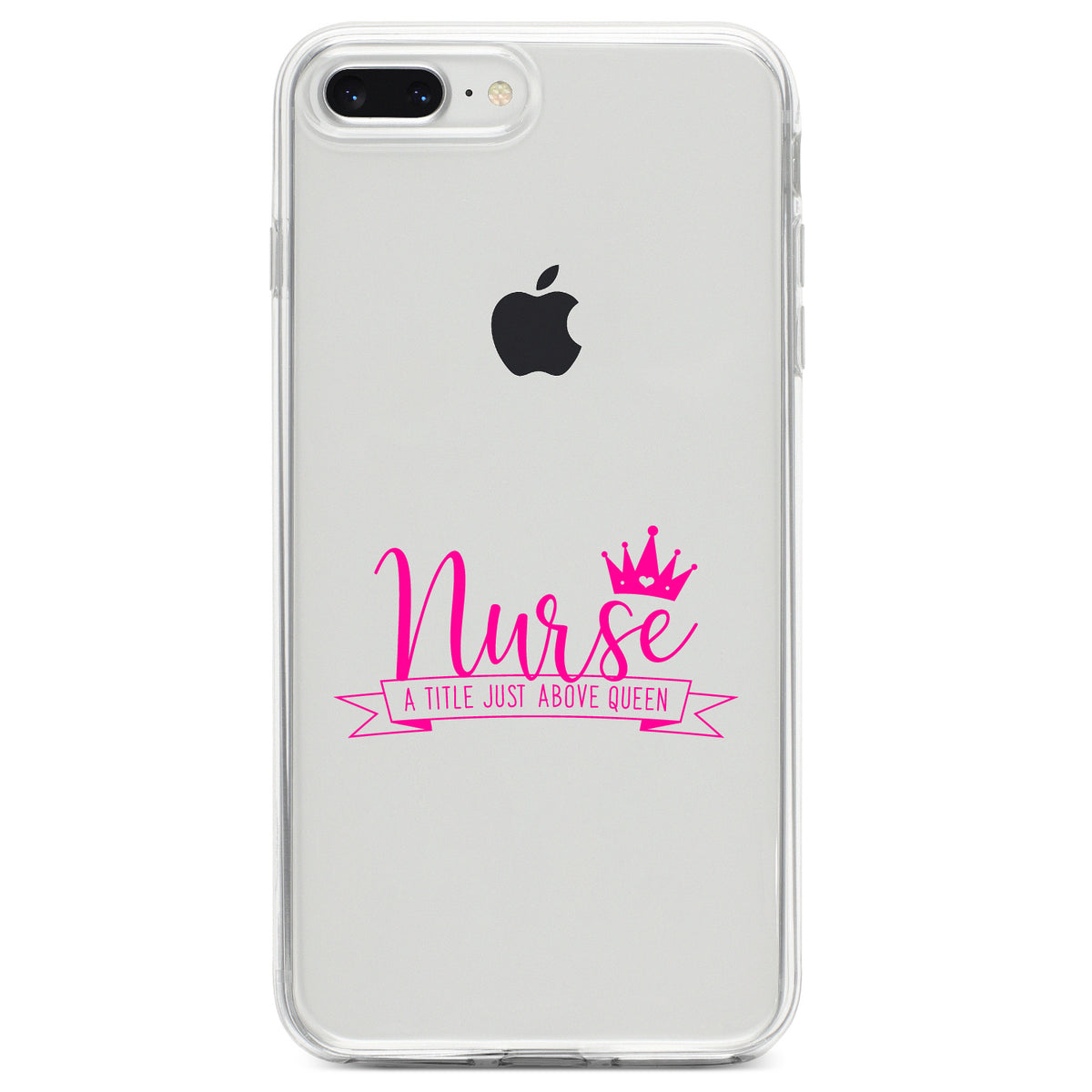 Nurse, Title Just Above Queen, Pink Clear Shockproof iPhone Case, view 6