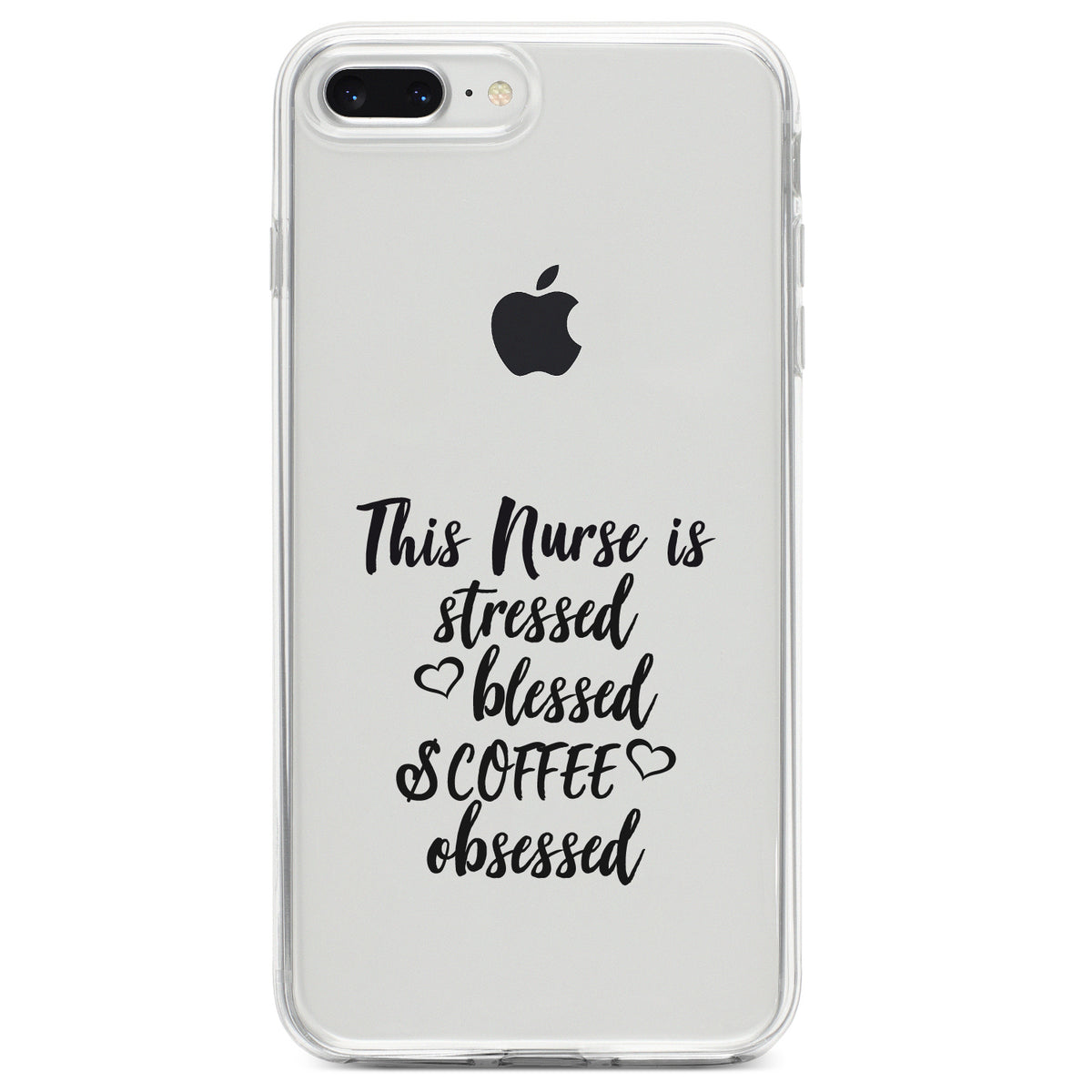 This Nurse Is Stressed Blessed & Coffee Obsessed Clear Shockproof iPhone Case, view 6