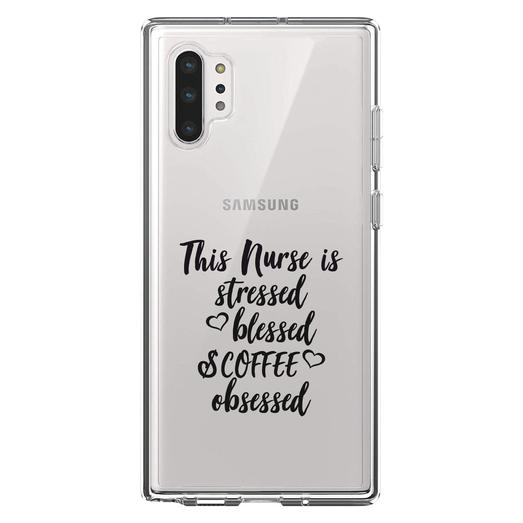 This Nurse Is Stressed Blessed & Coffee Obsessed Clear Shockproof iPhone Case, view 10