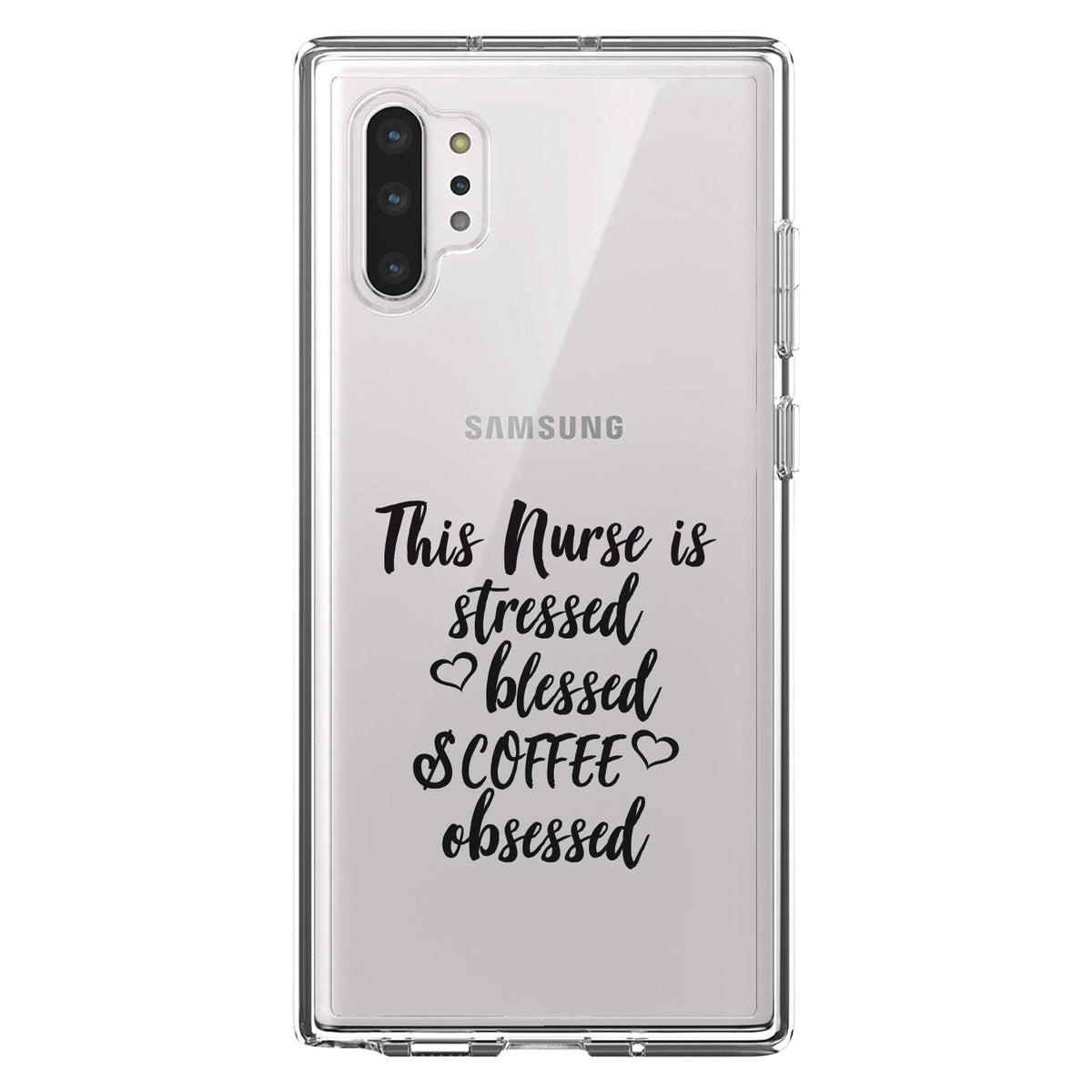 This Nurse Is Stressed Blessed & Coffee Obsessed Clear Shockproof iPhone Case, view 10